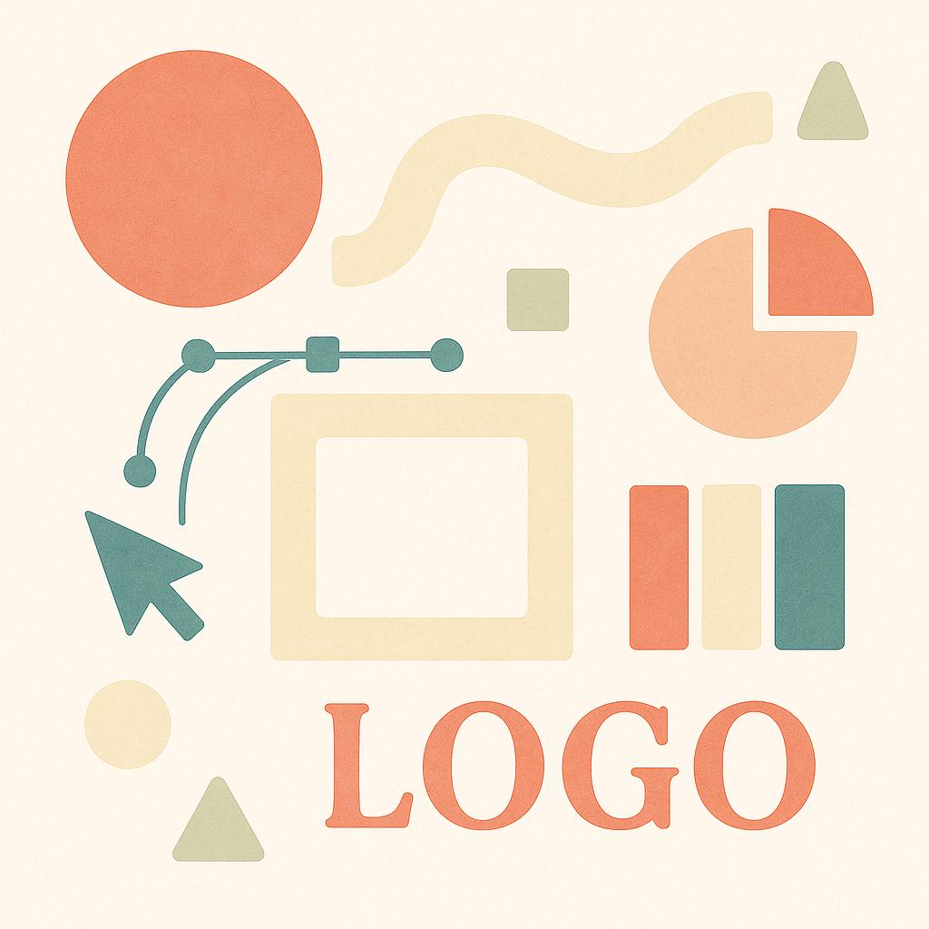 Illustration of Global Logo Design Elements Featuring Iconic Brand Symbols